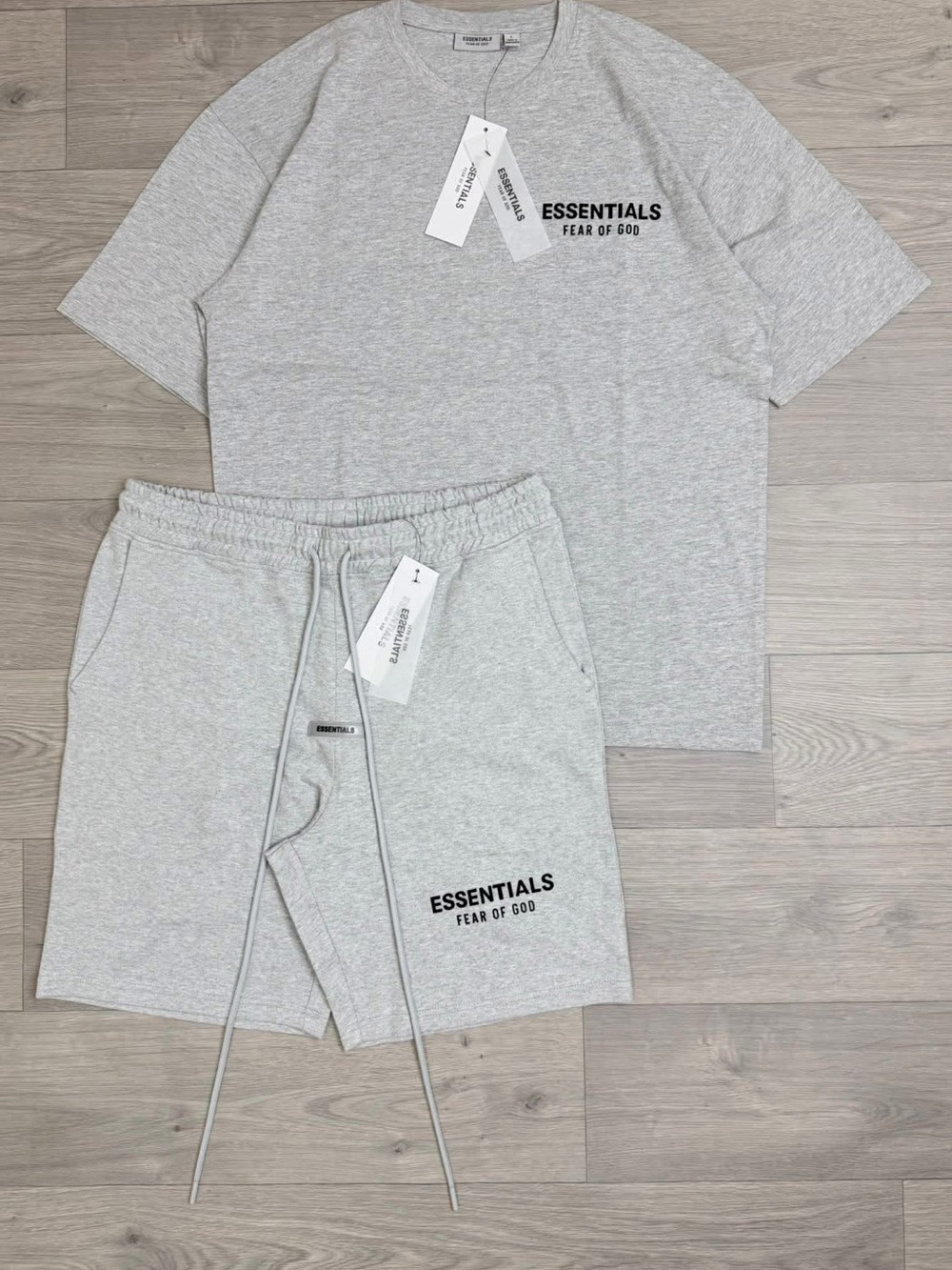 Essentials Light Heather Grey Tee & Shorts Set